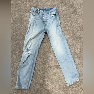 GAP Blue High Rise Jeans with Distressed Details